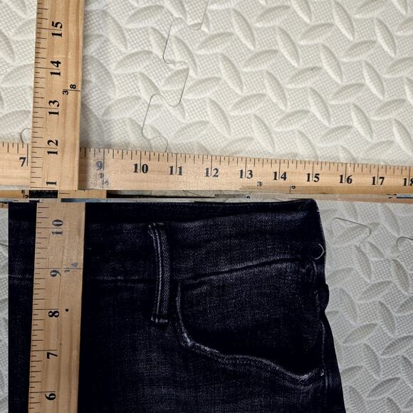 Mother Jeans Womens 28 The Looker Ankle Fray Stargazing Black Charcoal Gray Crop - Picture 12 of 13